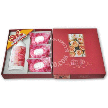 玫瑰精油皂沐浴乳(3+1禮盒)