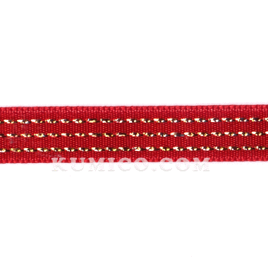 10mm金線紅底緞帶(散剪)