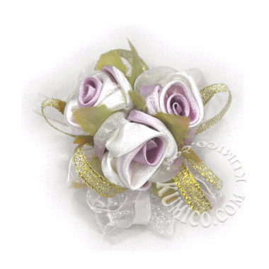 新娘伴娘手腕花-紫白雙色花