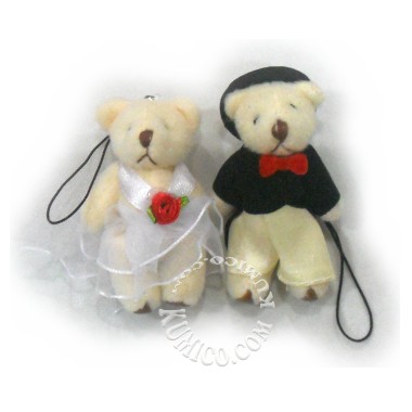 6.5CMS婚紗對熊手機吊飾