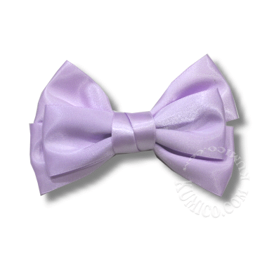 頭飾髮夾-雙層緞帶大蝴蝶結(淺紫色)